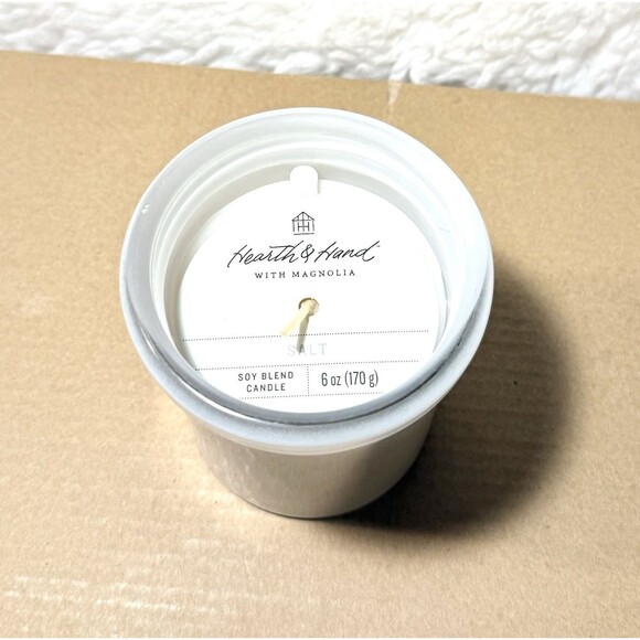 Set of 4 Hearth & Hand With Magnolia Salt Candle 6 oz NEW - Picture 5 of 6